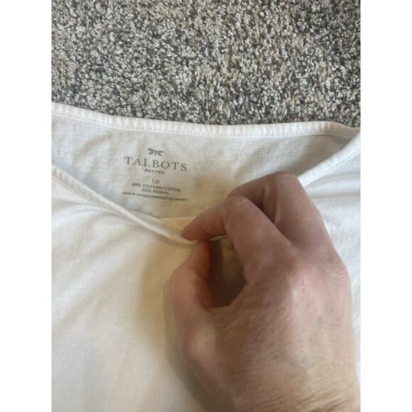 Talbots Women’s Blouse Lot Of 2 White Black Size Large Petite - Picture 8 of 12